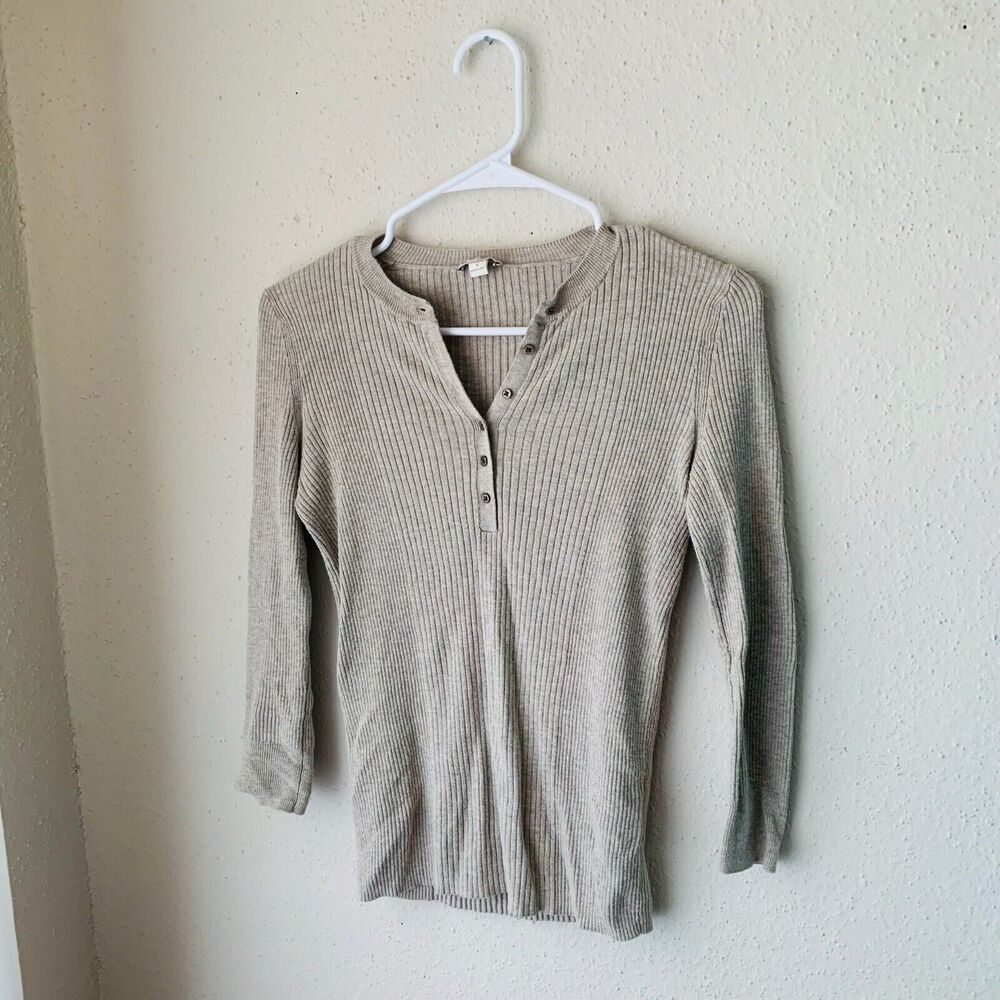 Gorpcore Ribbed Outdoors Camping Henley Long Sleeve T-Shirt Women's Size Small